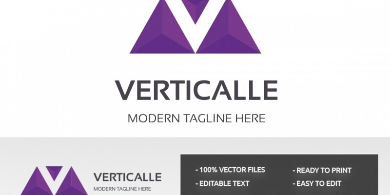 Verticalle Letter V Logo