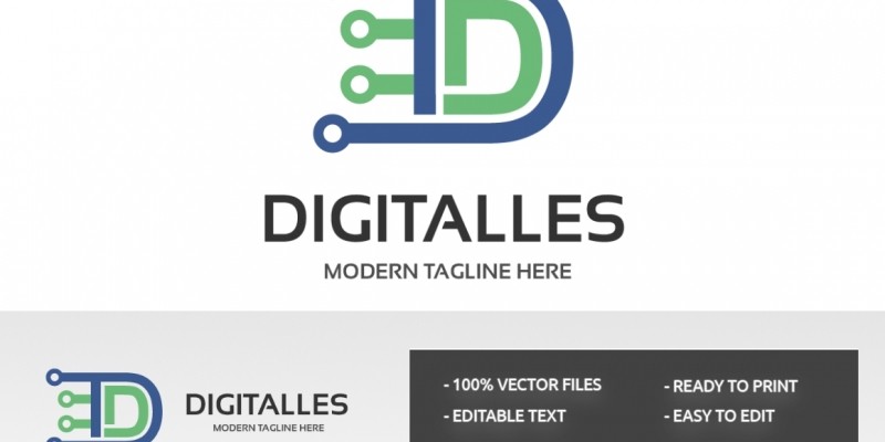 Letter D Digitalles Logo 
