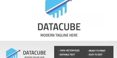 Business Data Cube Professional Logo