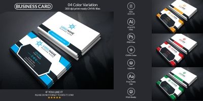 Business Card With Vector And PSD Format