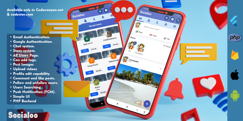 Socialoo - Full Flutter Application
