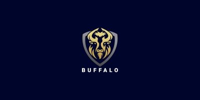 Buffalo Head Shield Logo