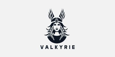 Valkyrie Woman Creative Logo