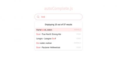autoComplete.js - AutoComplete Library JavaScript