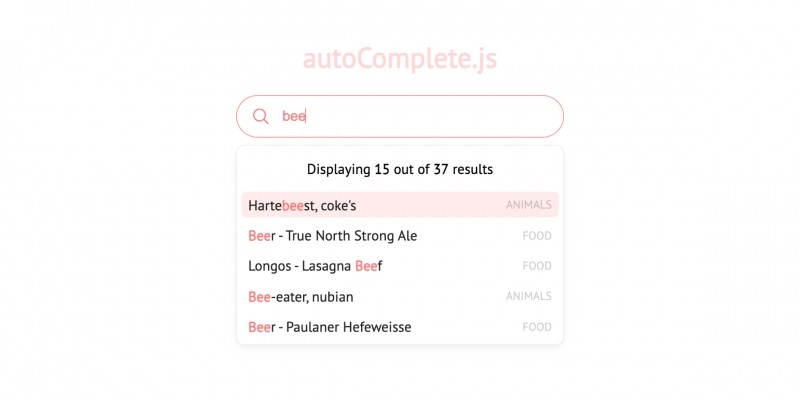 autoComplete.js - AutoComplete Library JavaScript