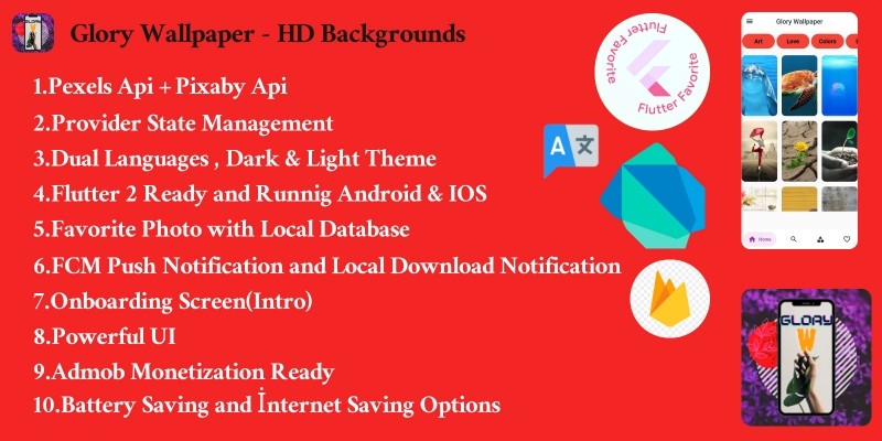 Glory Wallpaper Flutter Application