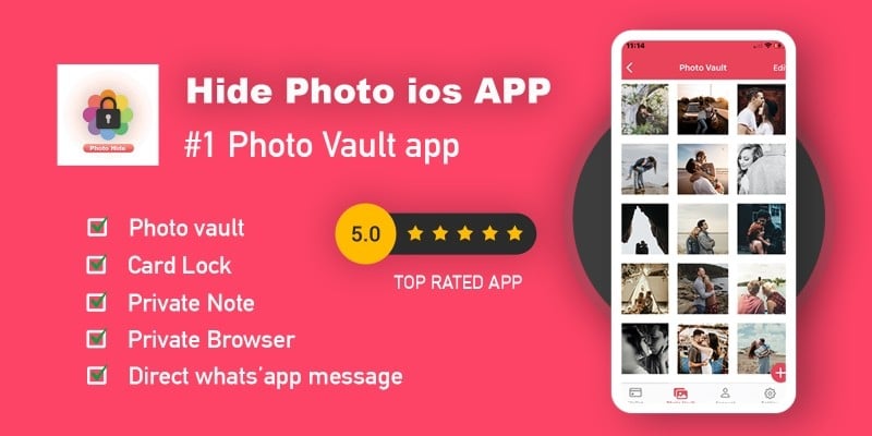 Hide Photo - Gallery vault - iOS App Source Code