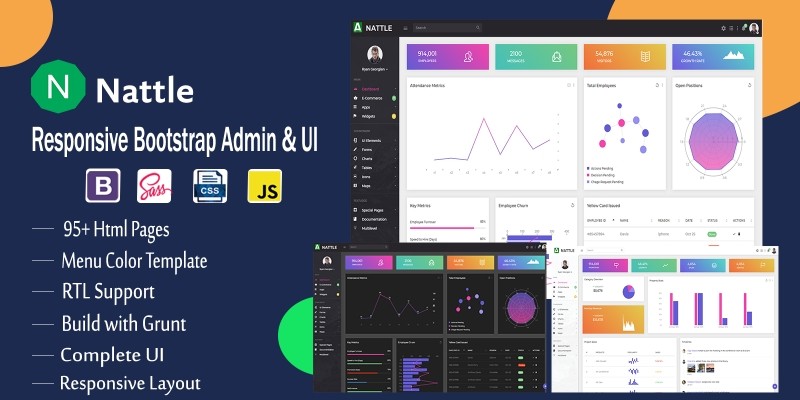 Nattle - Responsive Bootstrap Admin Dash