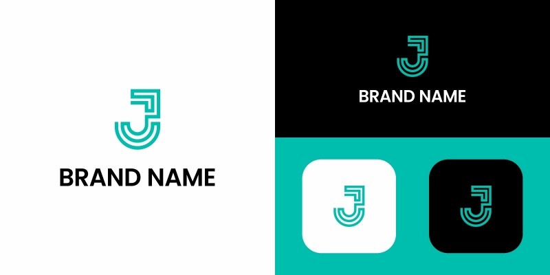 Letter J Tech Logo Design
