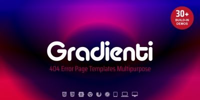 Gradienti - 404 Error Page Templates Multipurpose