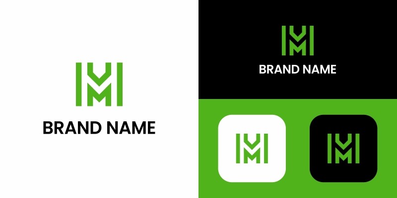 Letter M Green Logo Design