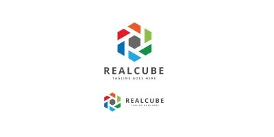 Letter R - Real Cube Logo