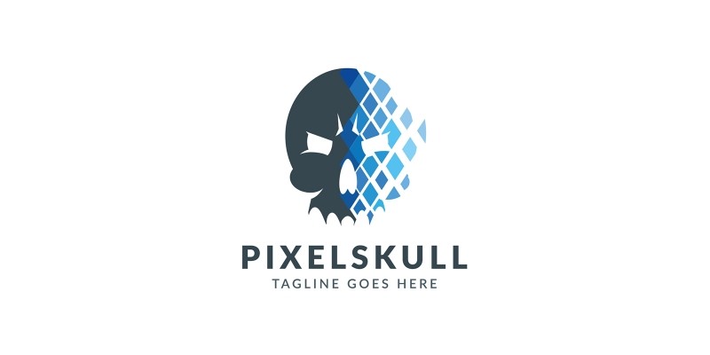 Pixel Skull Logo
