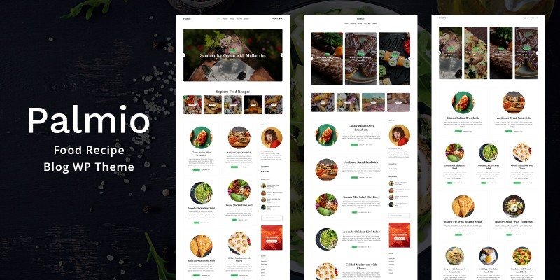 Palmio Food Recipe Blog WordPress Theme