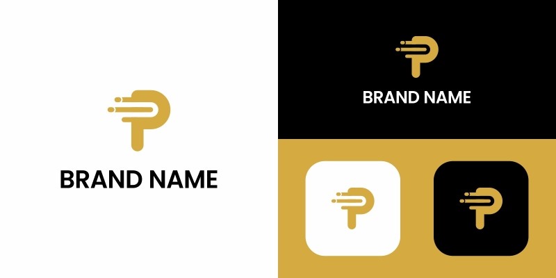 Letter P Logo Data Design Template