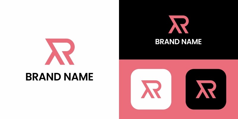 R Letter Line Logo Design