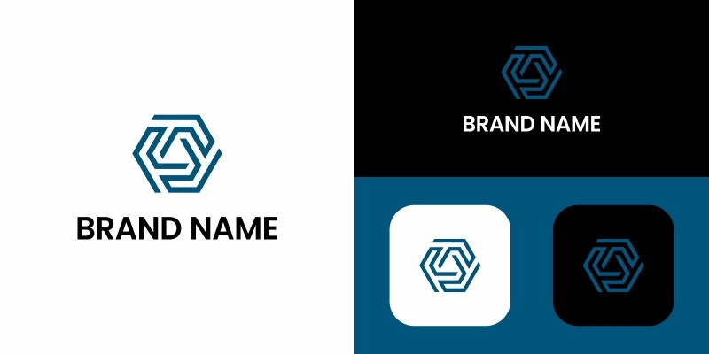 R Letter Hexagon Logo Design