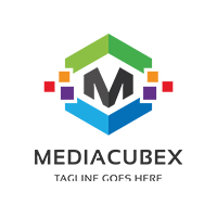 Media Cube - Letter M Logo