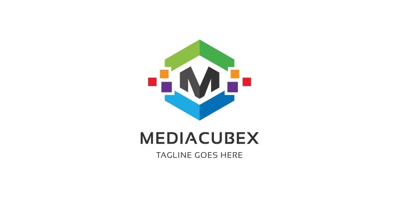 Media Cube - Letter M Logo