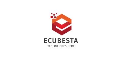 Letter E - Electro Cube Logo