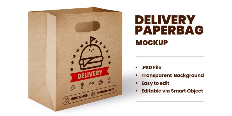 Delivery Paperbag  Mockup