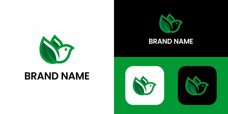 Bird Eco Logo Design Template