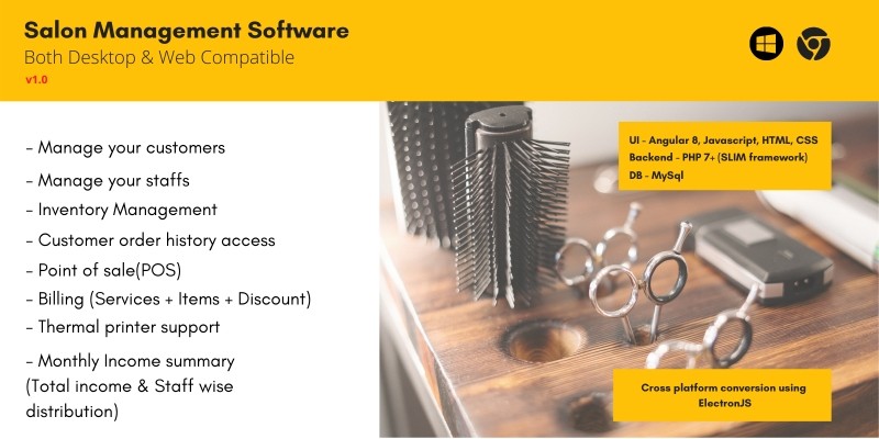 Salon Management Software PHP NodeJS