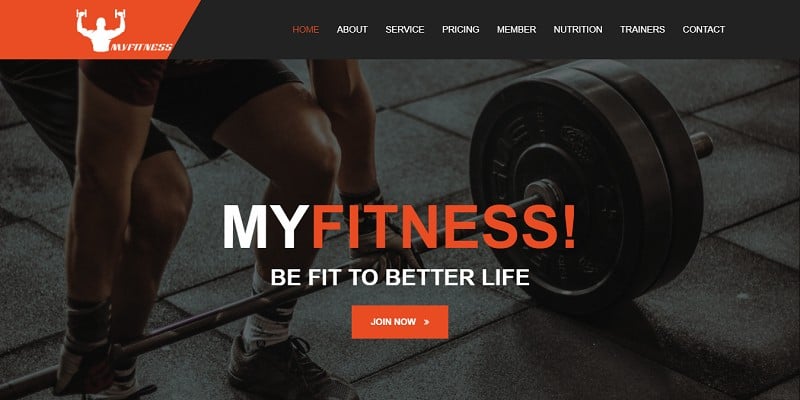 MyFitness - Gym One Page HTML5 Template