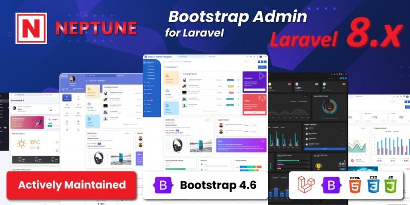 Neptune - Laravel  Admin Template Script