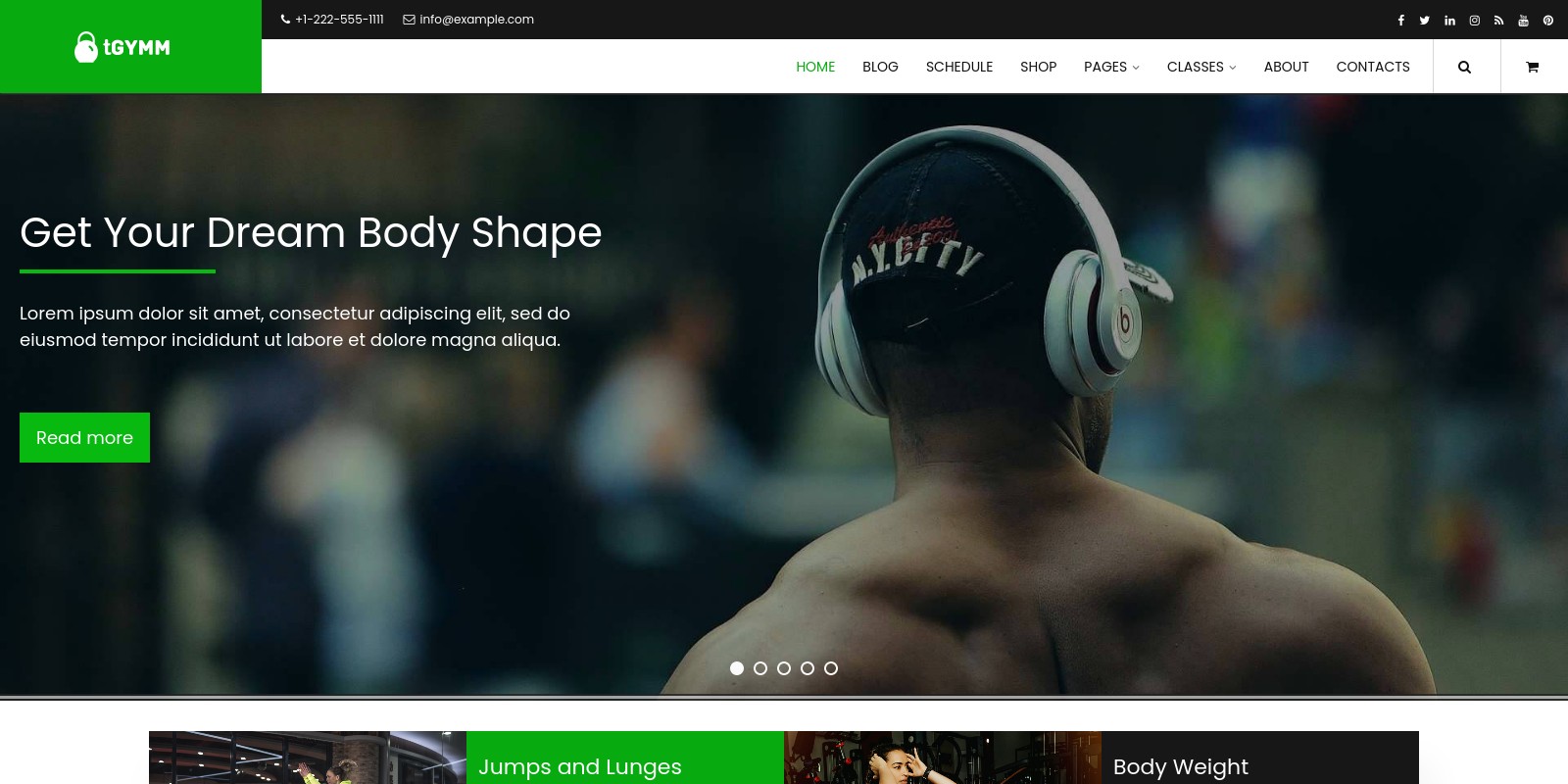 tGymm - WordPress Themes tGymm - WordPress Theme