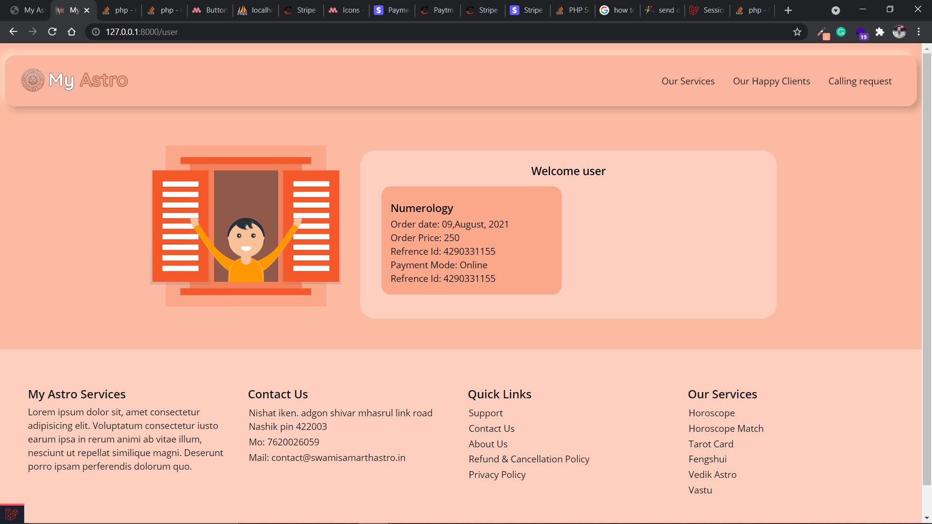 Payment gateway for astrology