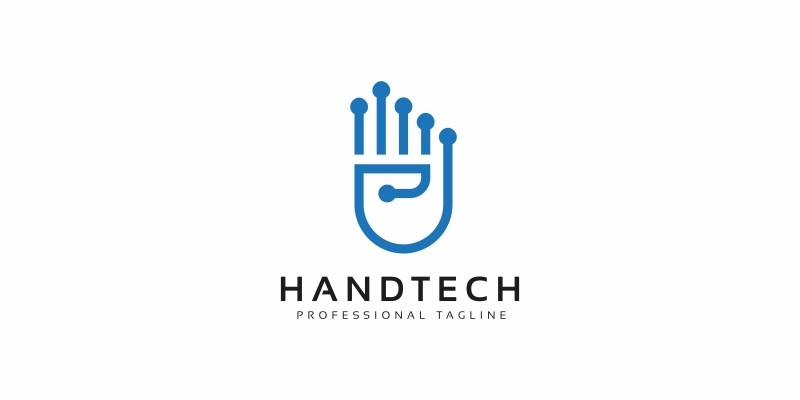 Hand Tech Modern Logo