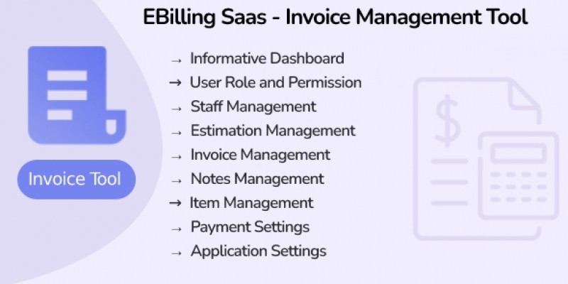eBilling Saas - Invoice Managment Tool
