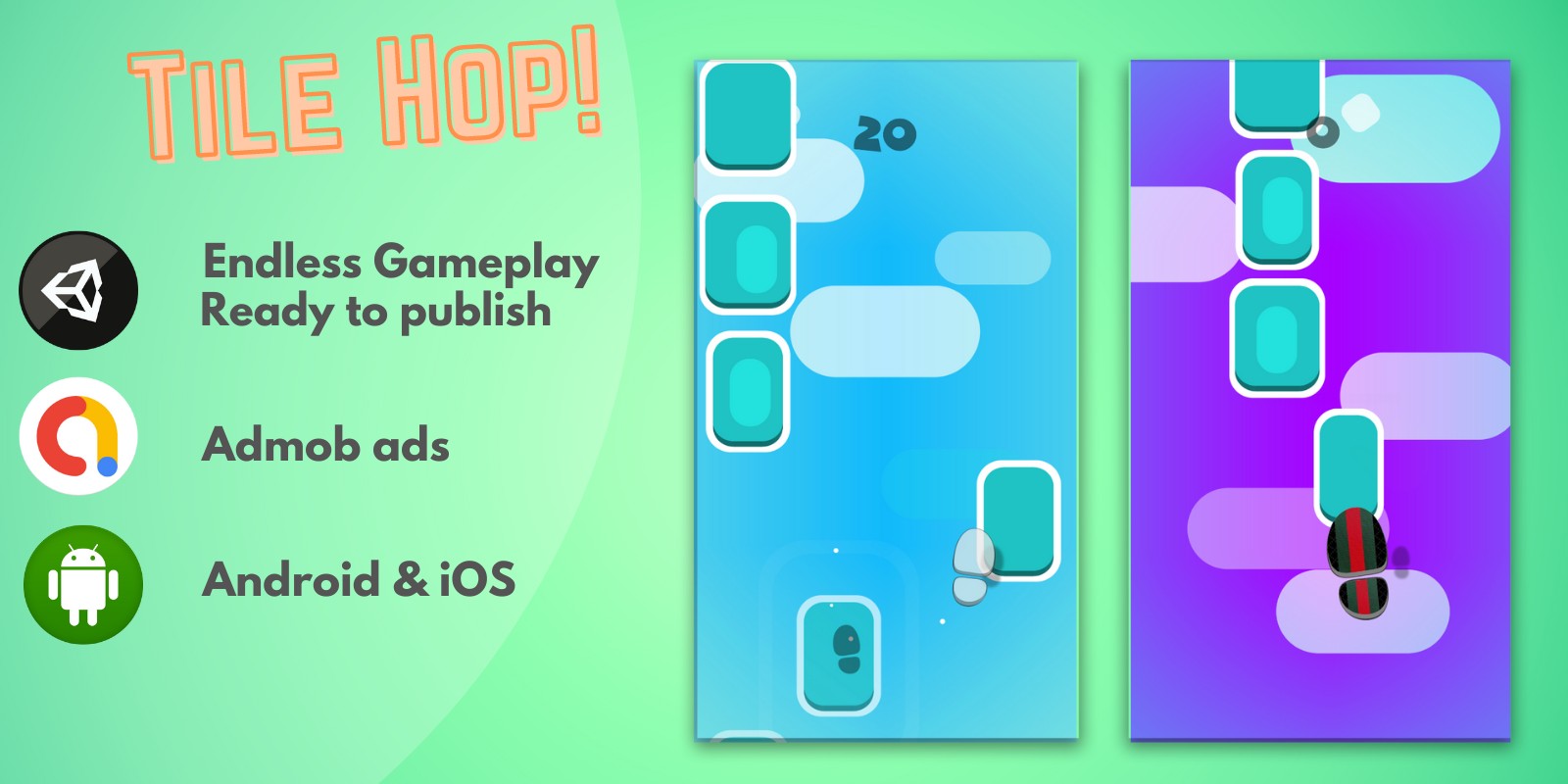 Tile Hop Unity Game Template by Goodgames Codester
