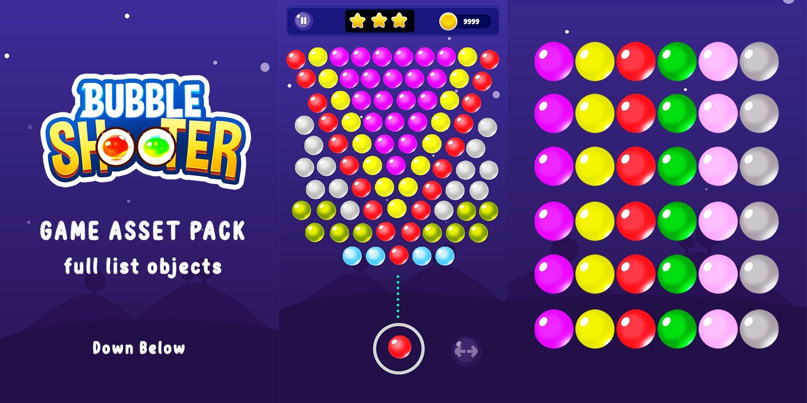 Bubble Shooter Game Assets by ProGraphist Codester