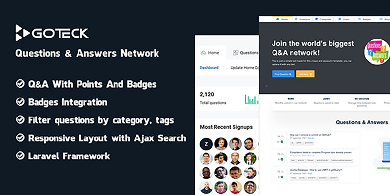 GoTeck - Questions Answers Network PHP Script