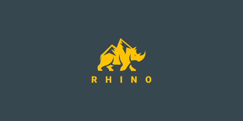 Rhino Rock Vector Logo Design 