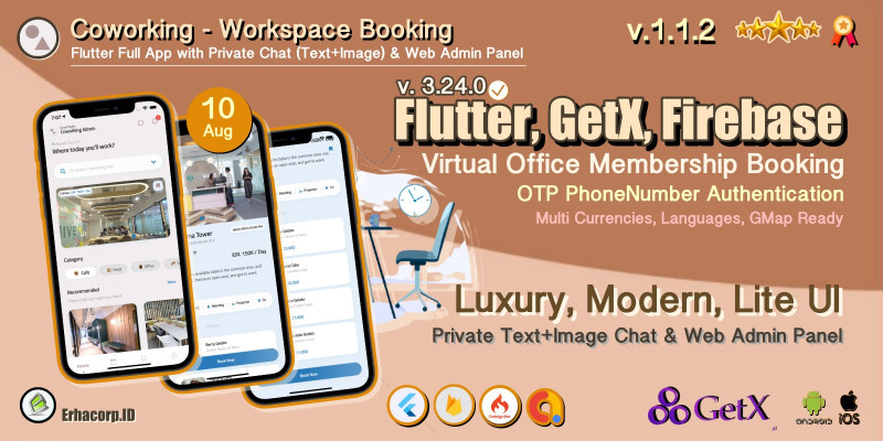 Coworking - Workspace  Flutter App And Admin