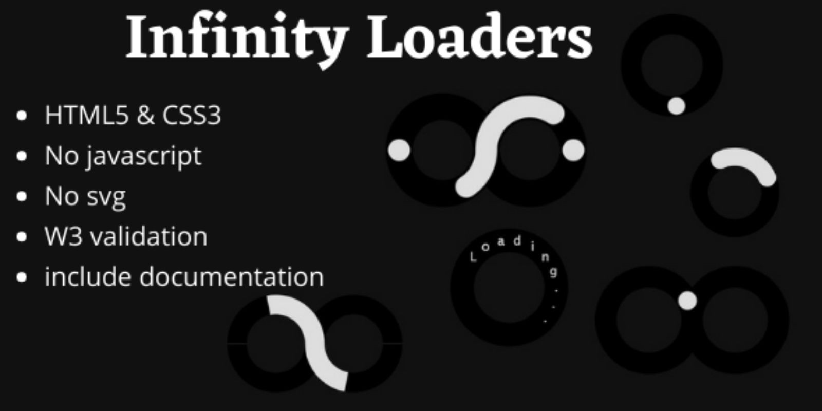Infinito - Awesome Infinity CSS3 Loader by AvailableCoder | Codester