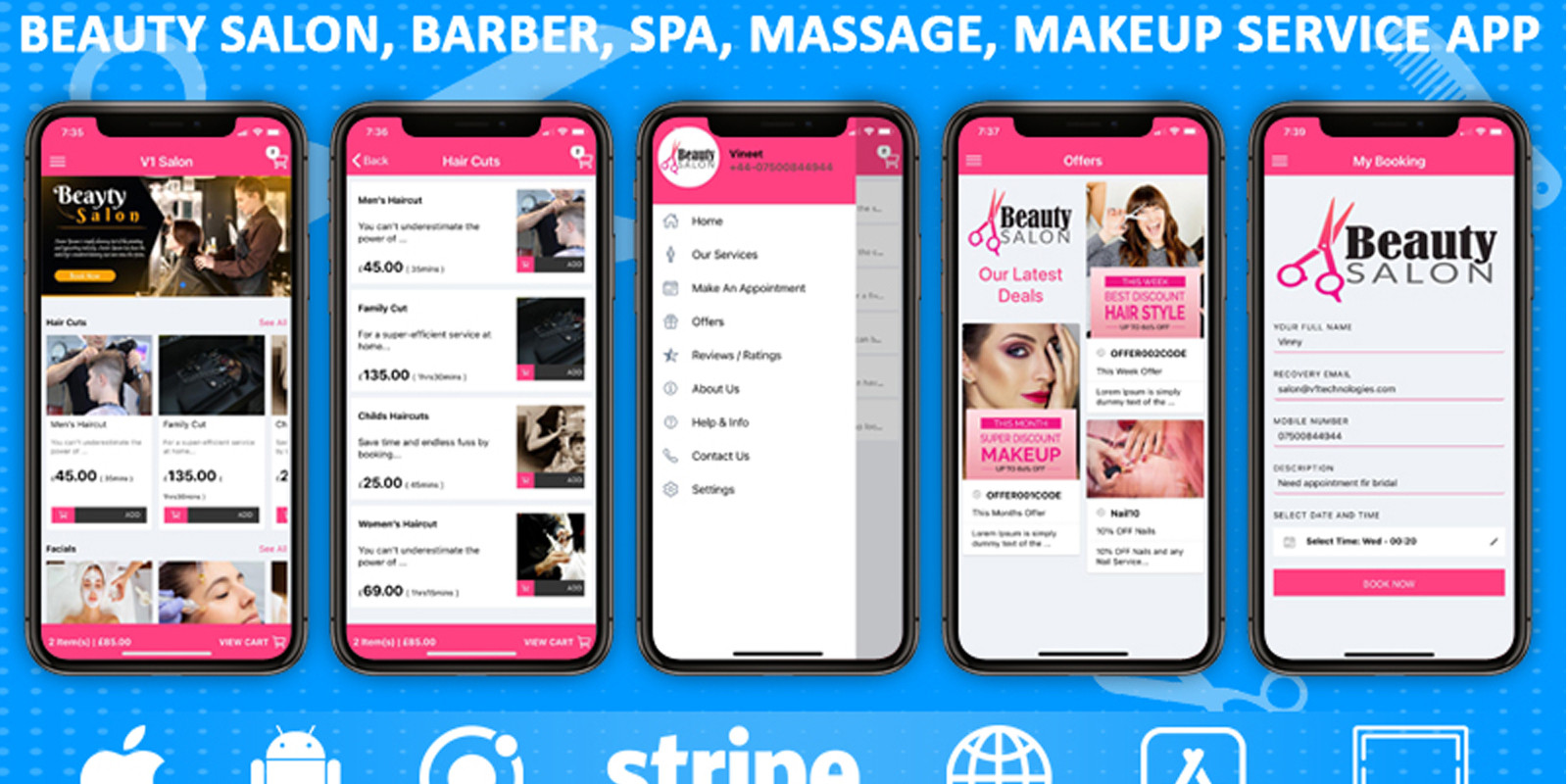 Beauty Salon Booking System App Ionic by V1technologiesuk Codester
