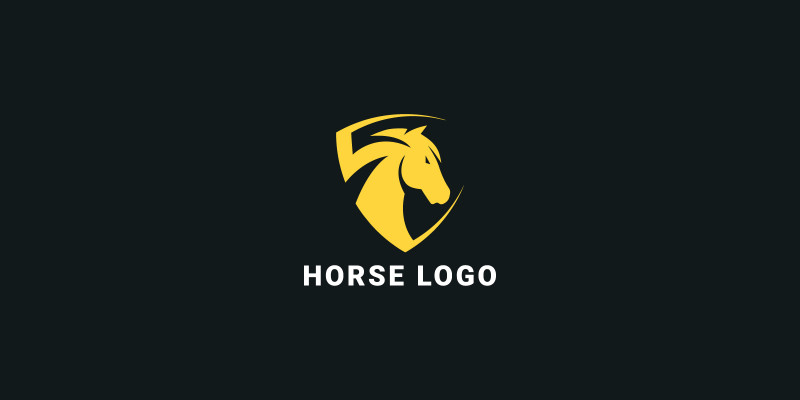 Horse Shield Logo Design Template