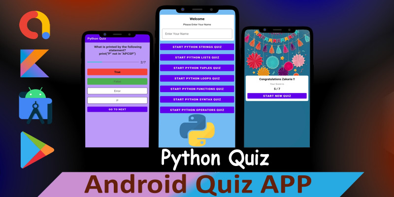 Python Quiz - Android Quiz App Using Kotlin