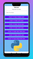 Python Quiz - Android Quiz App Using Kotlin Screenshot 1