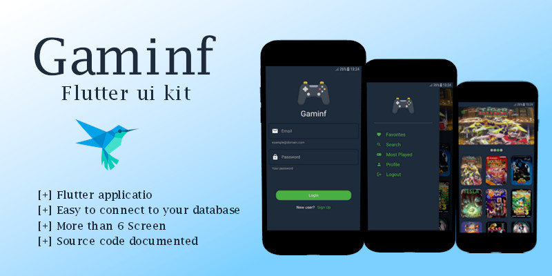 Gaminf - Flutter UI Kit