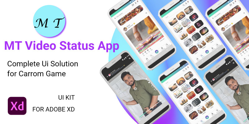 MT Video Status App For Adobe XD