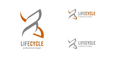 X Letter Life Cycle Logo