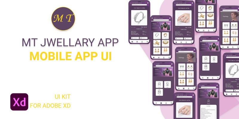 MT Jewellery App UI Kit Ofr Adobe XD