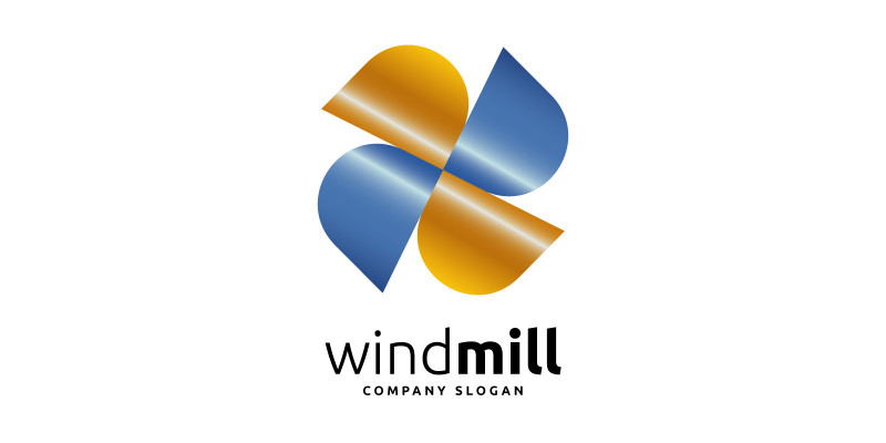 Wind Mill and Energy Logo