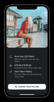 Pro Photo Filter App - iOS SwiftUI Screenshot 1