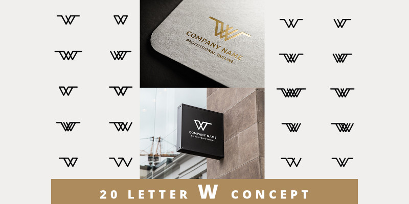 20 Letter W Concept Logo